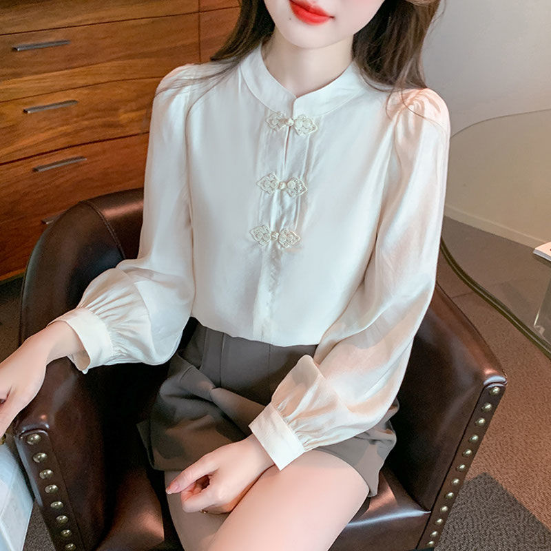 New Chinese Style Stand Up Col - Shirt Camp Collar avaliação e preço