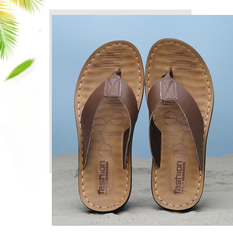 2026 Shoes Leather Men's Flip  - Flip Flop Leather Men avaliação e preço