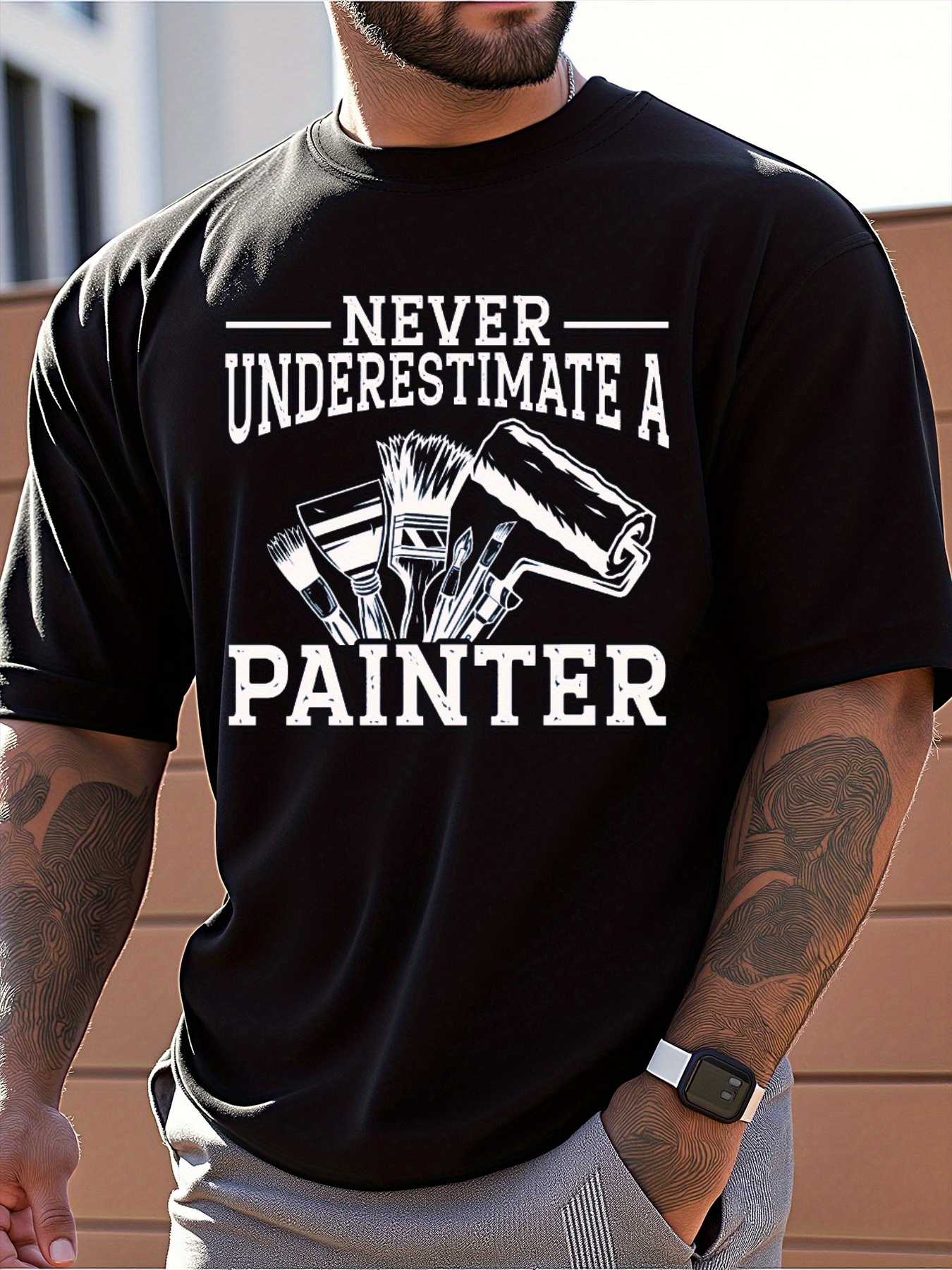 Men's Casual Graphic T-Shirt D - Linen Shirt Breathable avaliação e preço