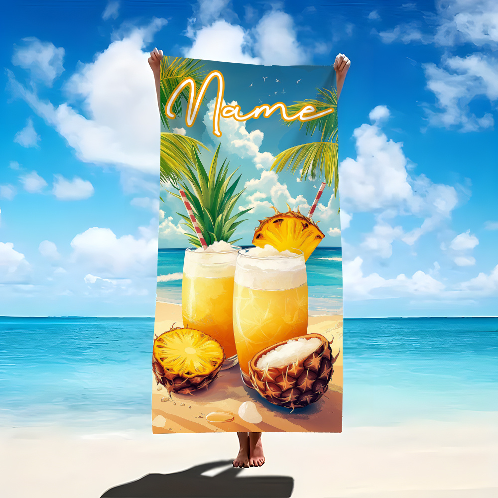 1pc Customized Name Beach Towe - Beach Towel Large avaliação e preço