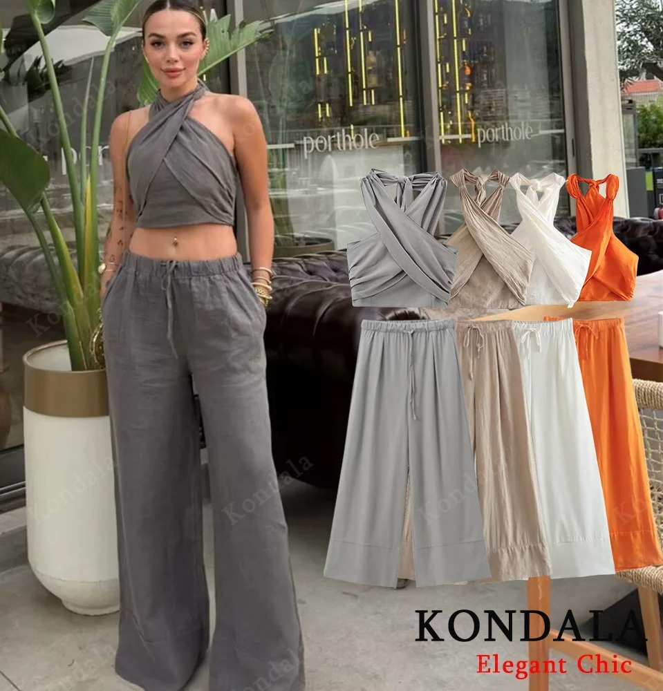 KONDALA Sexy Casual Crossover  - Short Linen Drawstring avaliação e preço