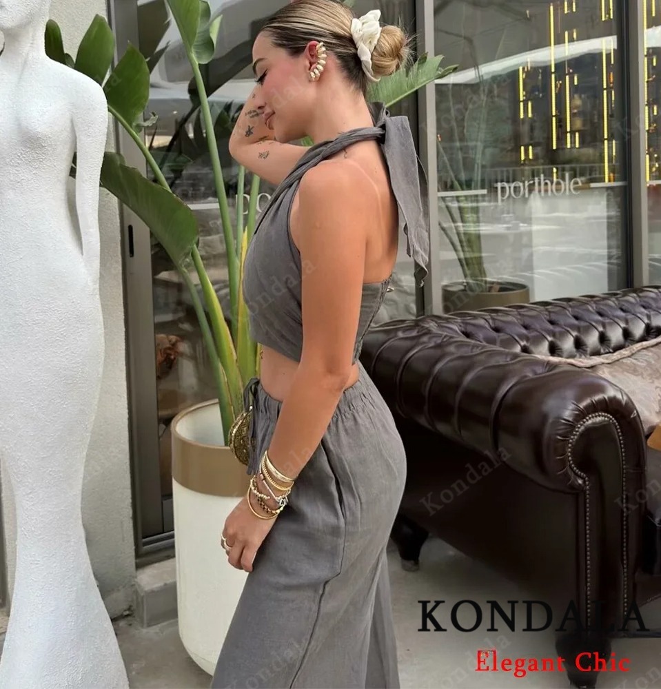 KONDALA Sexy Casual Crossover  - Short Linen Drawstring avaliação e preço