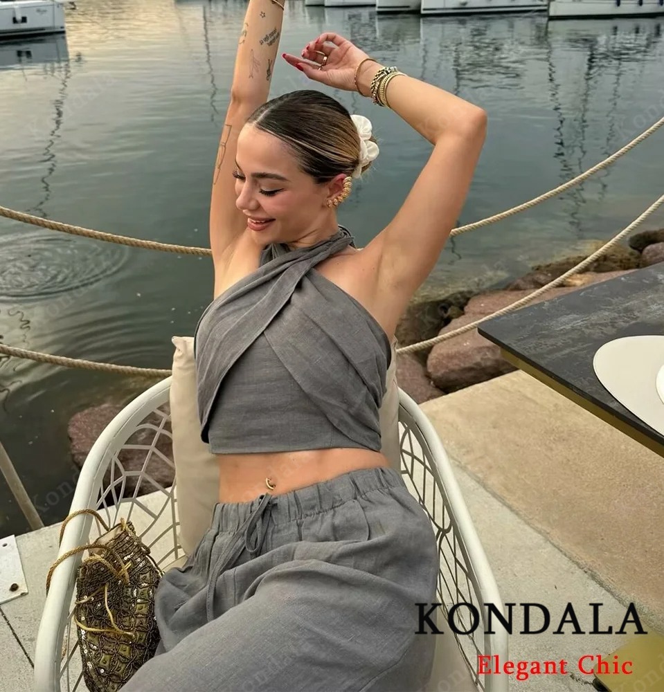 KONDALA Sexy Casual Crossover  - Short Linen Drawstring avaliação e preço