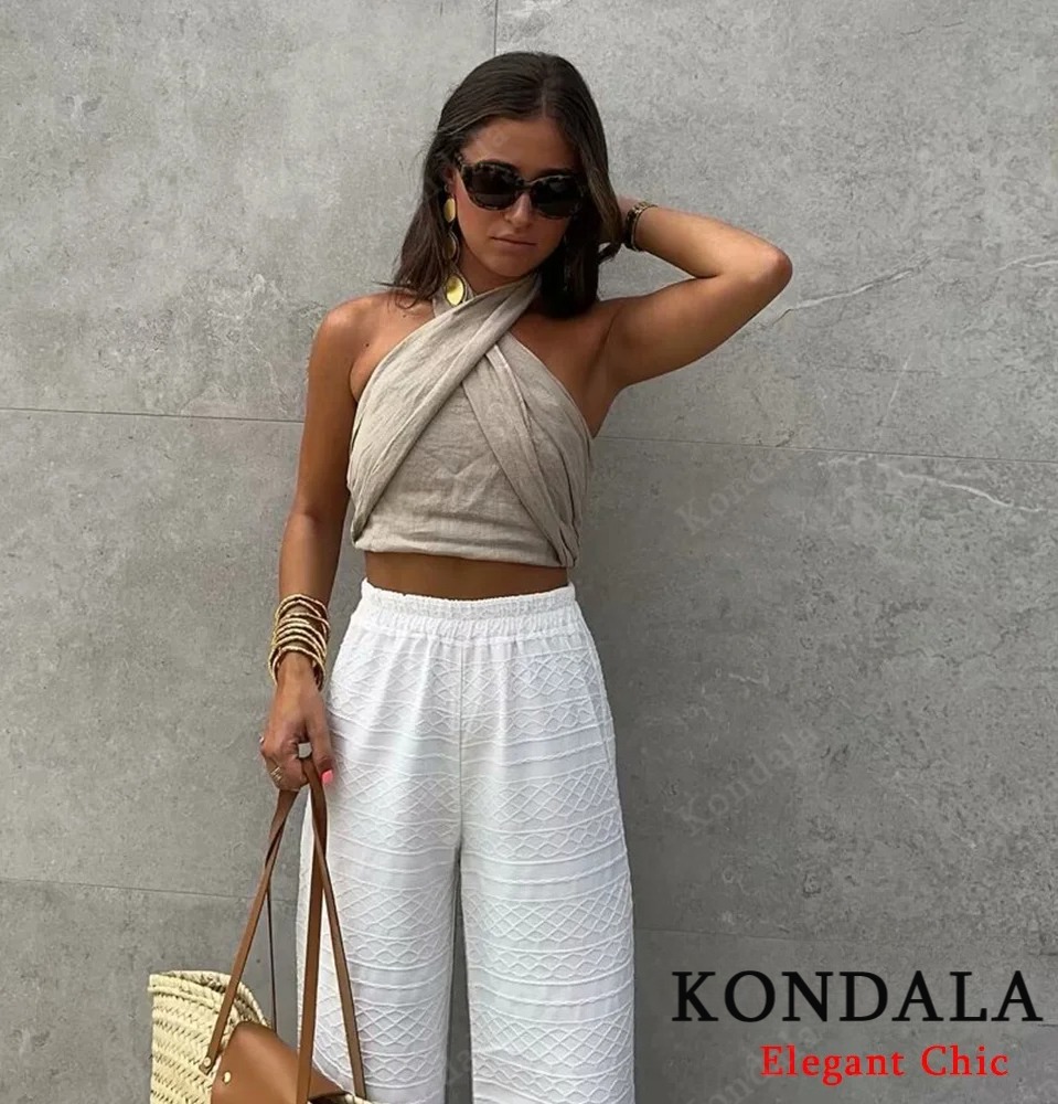 KONDALA Sexy Casual Crossover  - Short Linen Drawstring avaliação e preço