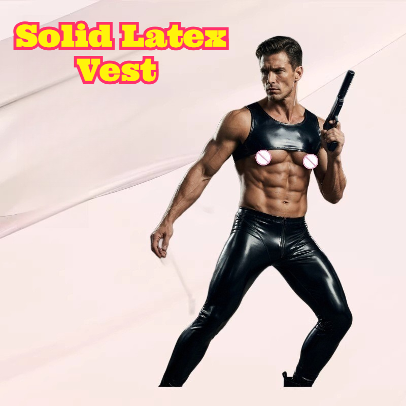 Solid Latex Vest Tight Short T - Tank Top Muscle avaliação e preço