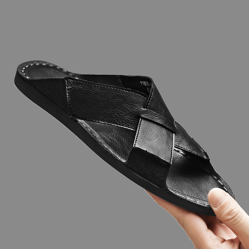 Fashion Genuine Leather Men Sl - Flip Flop Leather Men avaliação e preço