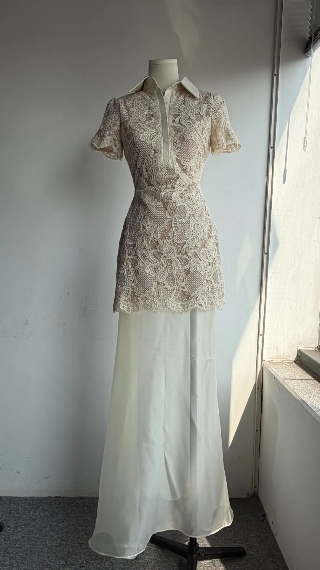 Vintage High Collar Short Slee - Resort Shirt Floral avaliação e preço