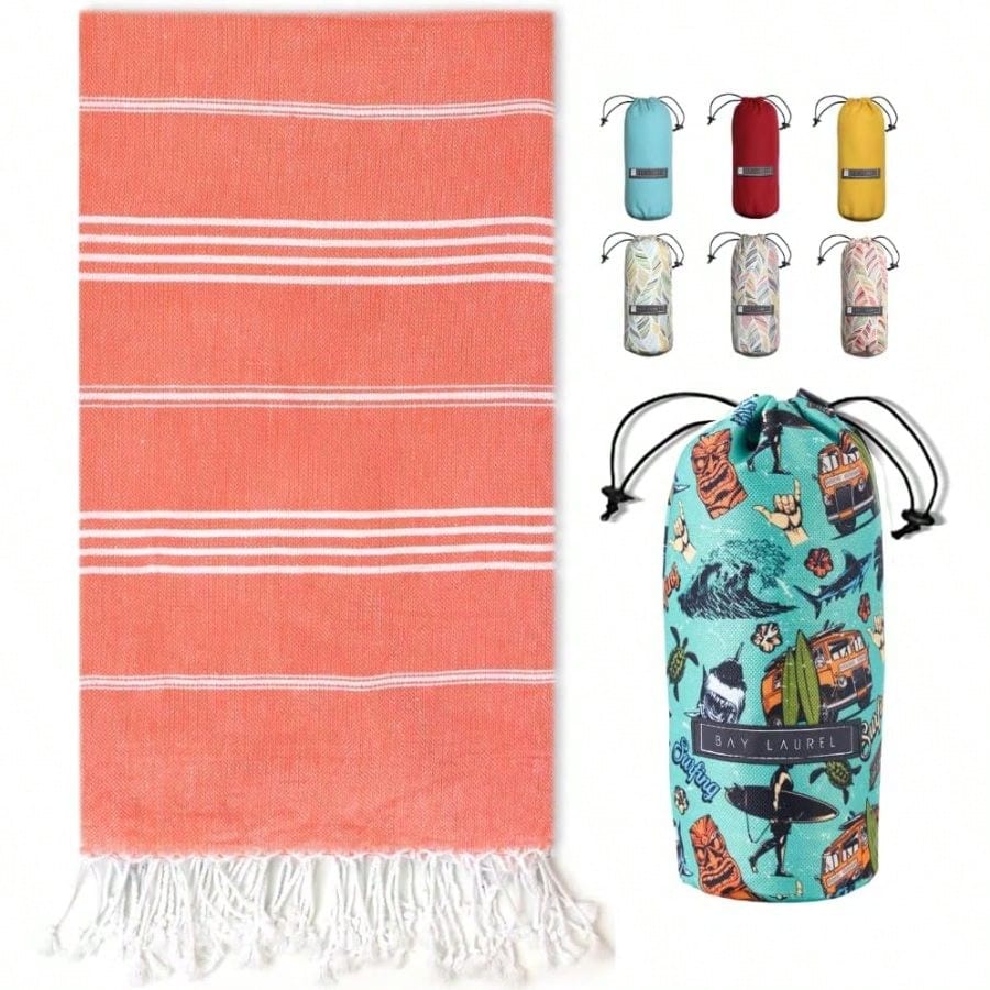 Turkish Beach Towel With Trave - Beach Towel Large avaliação e preço