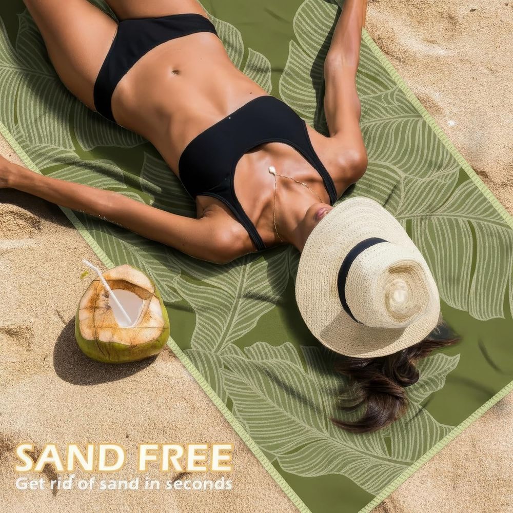 Large Quick-Dry Sand-Free Beac - Beach Towel Large avaliação e preço