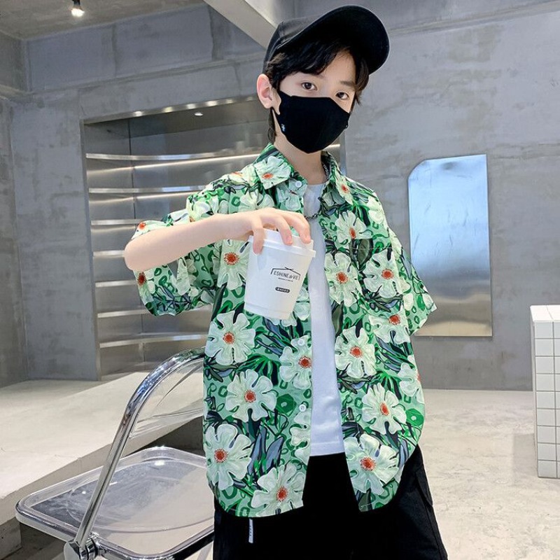 Boys' Floral Shirt Summer Set  - Resort Shirt Floral avaliação e preço