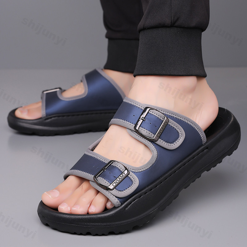 Men's Slippers 2025 Summer Bre - Flip Flop Leather Men avaliação e preço