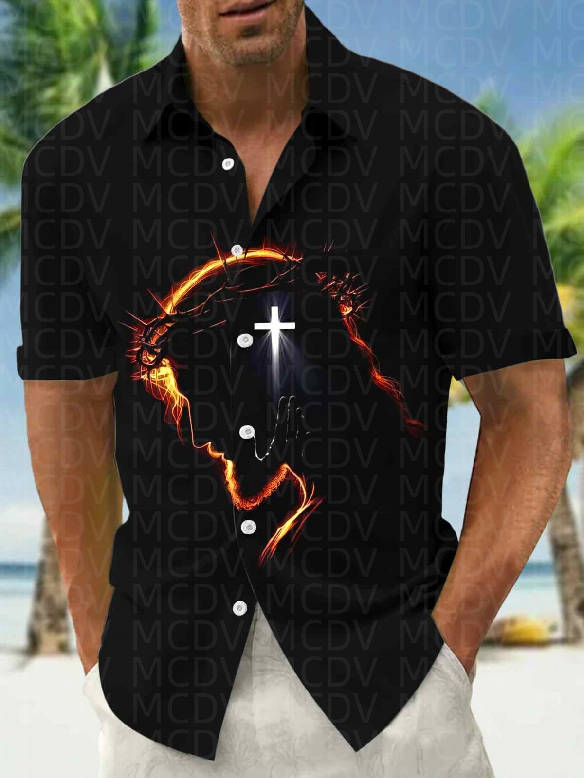Insects Pattern Men's Hawaiian - Shirt Camp Collar avaliação e preço