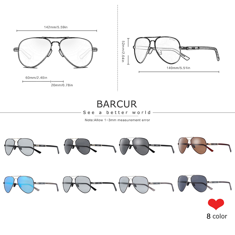BARCUR Polarized Mens Sunglass - Sunglasses Aviator Polarized avaliação e preço