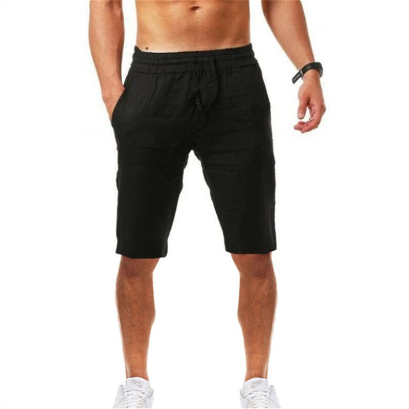2026 Summer Men's Shorts Cotto - Short Linen Drawstring avaliação e preço