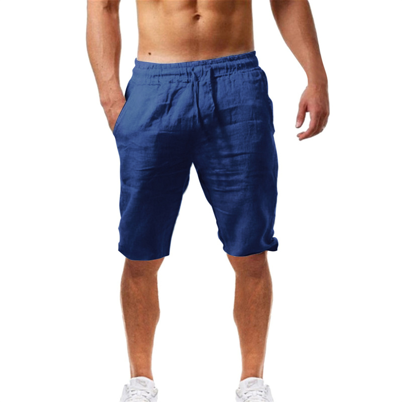 2026 Summer Men's Shorts Cotto - Short Linen Drawstring avaliação e preço