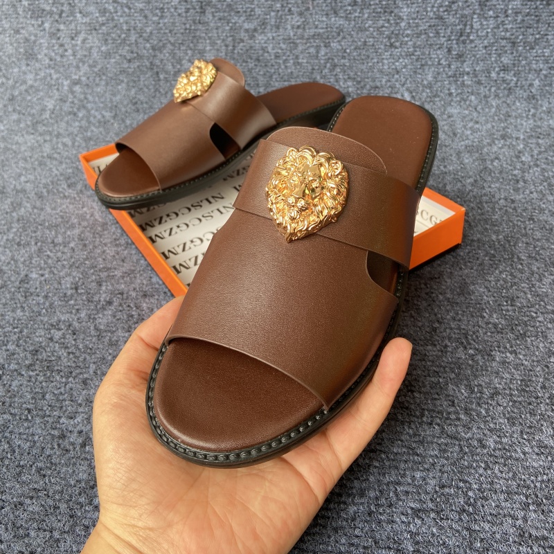 size 38-48 original shoes bran - Flip Flop Leather Men avaliação e preço