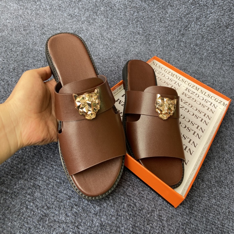size 38-48 original shoes bran - Flip Flop Leather Men avaliação e preço