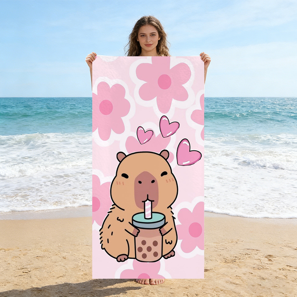 Funny Capybara Beach Towel Sma - Beach Towel Large avaliação e preço