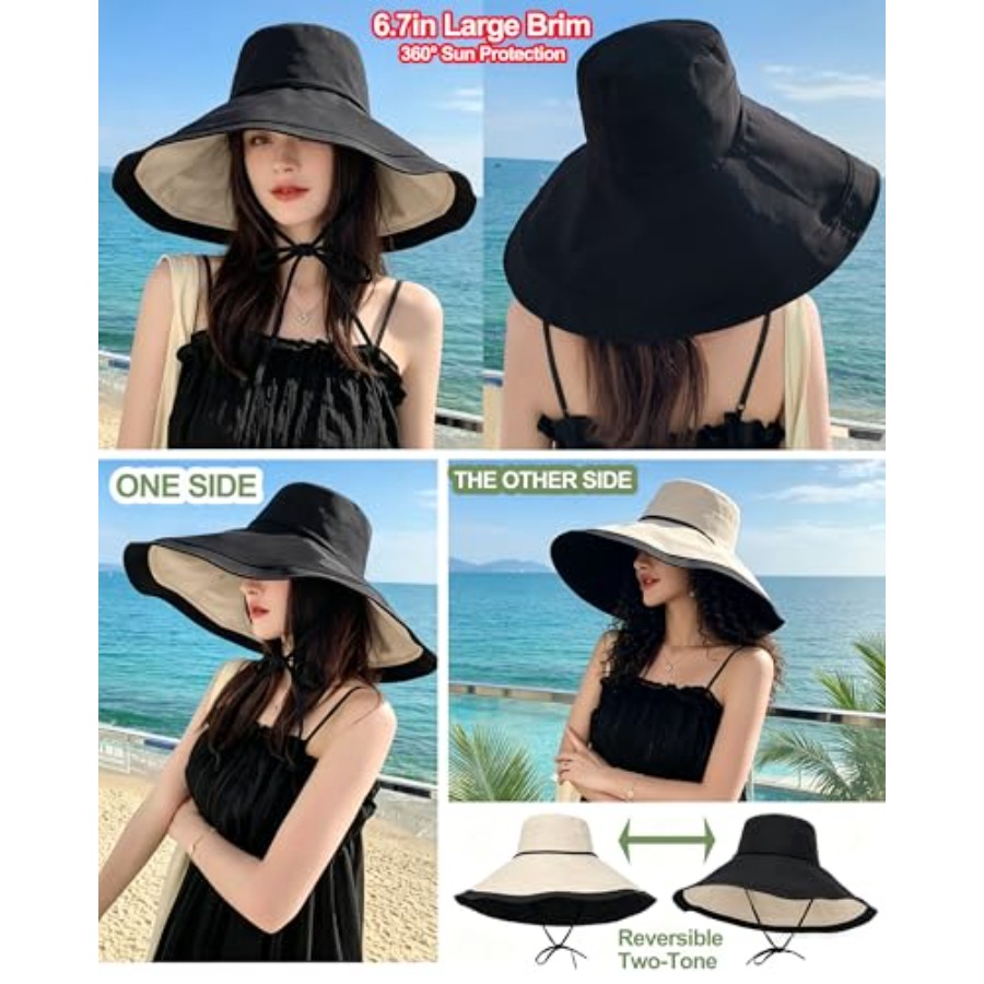 Extra Wide-Brim Sun Hats Women - Packable Hat Nylon avaliação e preço