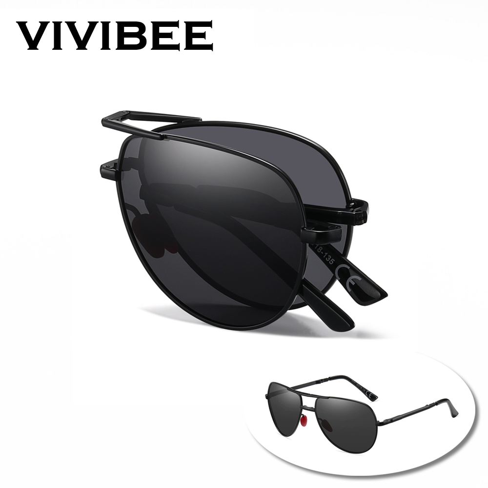 VIVIBEE Metal Pilot Black Fold - Sunglasses Aviator Polarized avaliação e preço
