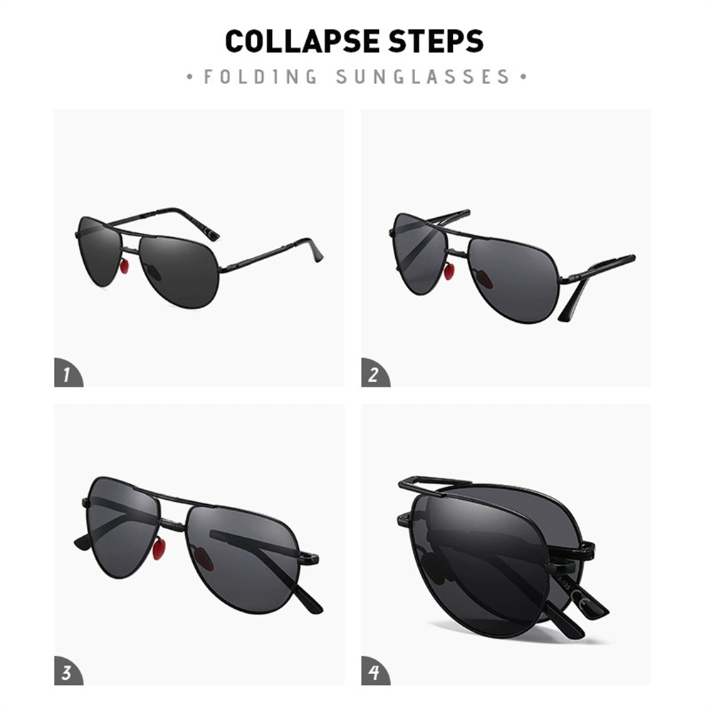 VIVIBEE Metal Pilot Black Fold - Sunglasses Aviator Polarized avaliação e preço