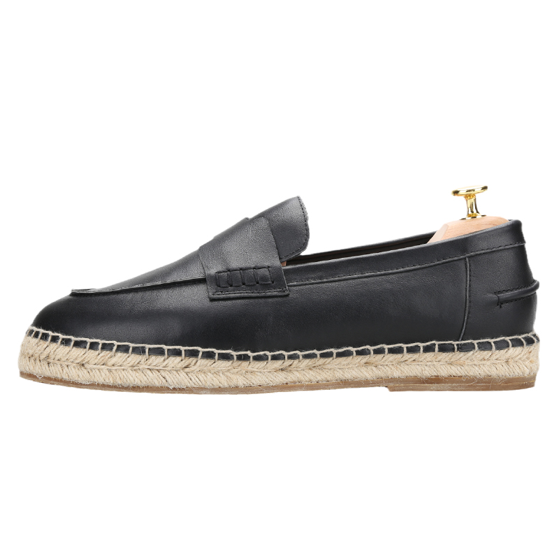 Piegitar Black Genuine Leather - Espadrille Slip On avaliação e preço