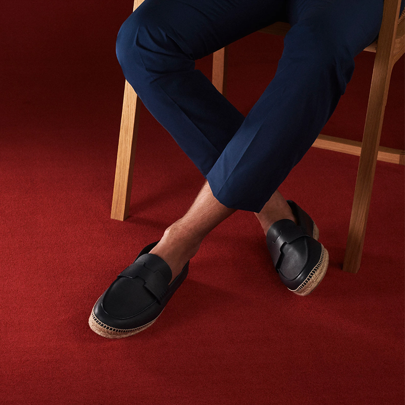 Piegitar Black Genuine Leather - Espadrille Slip On avaliação e preço