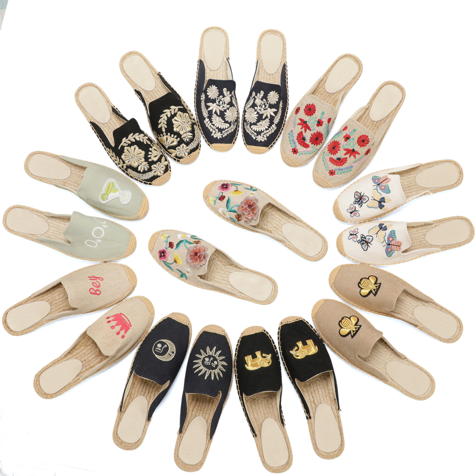 Women Floral Embroidered Espad - Espadrille Slip On avaliação e preço