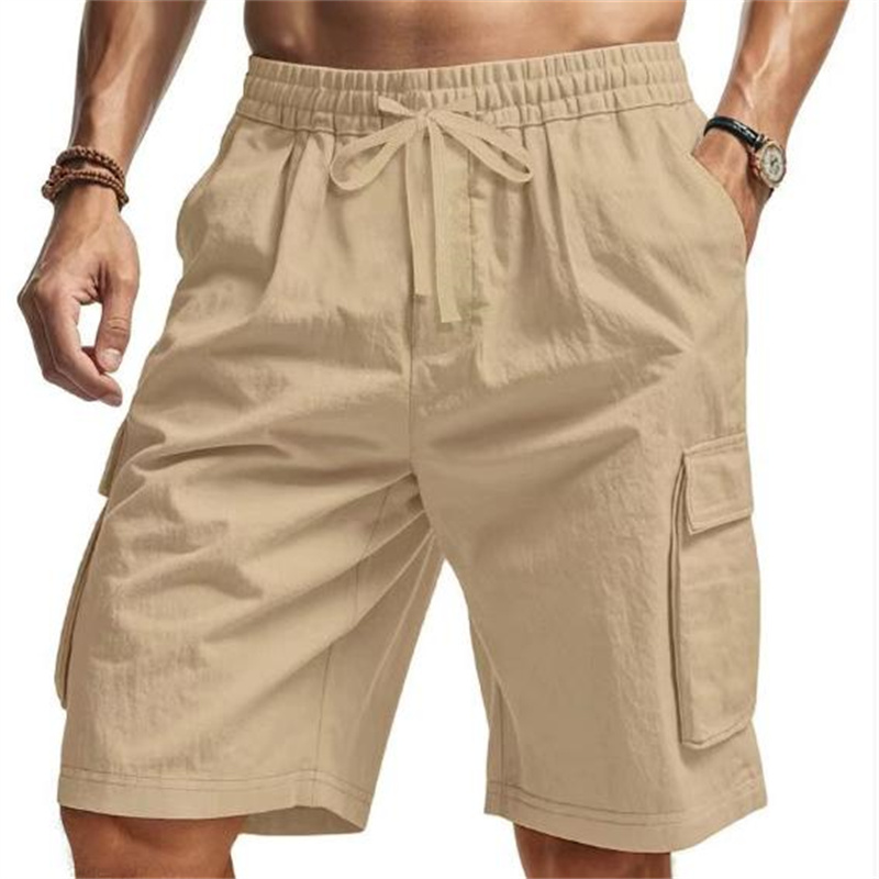 New Multi-Pocket sweatpants Me - Short Linen Drawstring avaliação e preço
