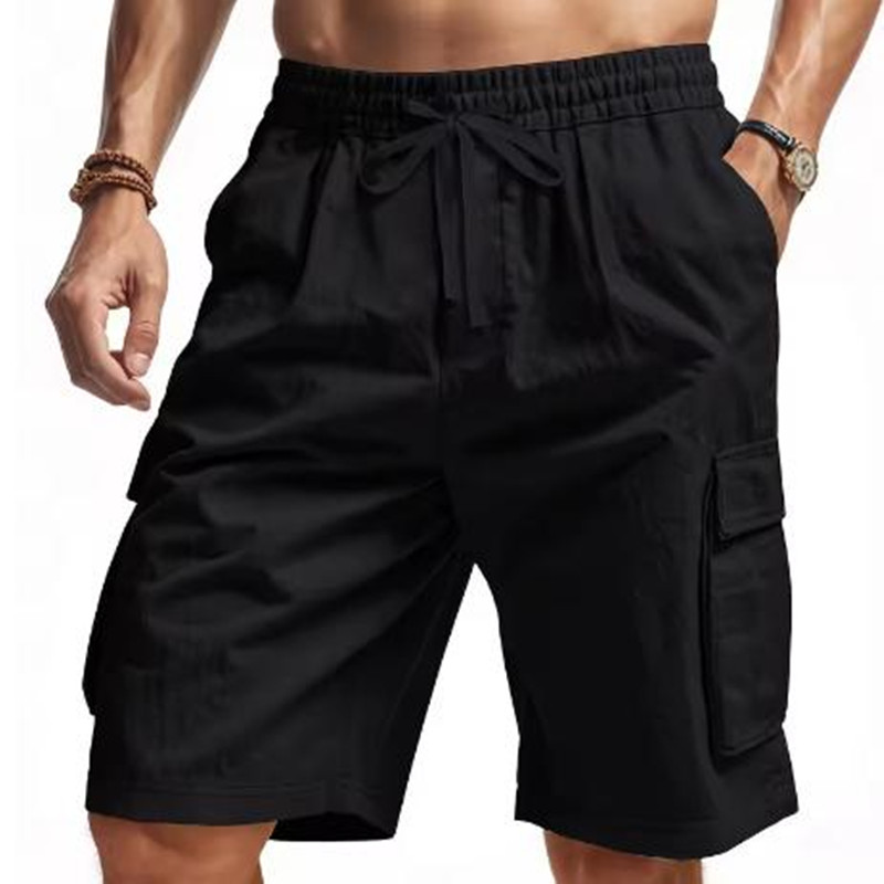 New Multi-Pocket sweatpants Me - Short Linen Drawstring avaliação e preço