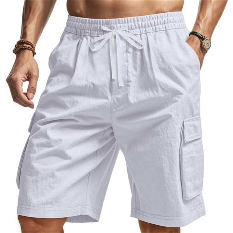 New Multi-Pocket sweatpants Me - Short Linen Drawstring avaliação e preço