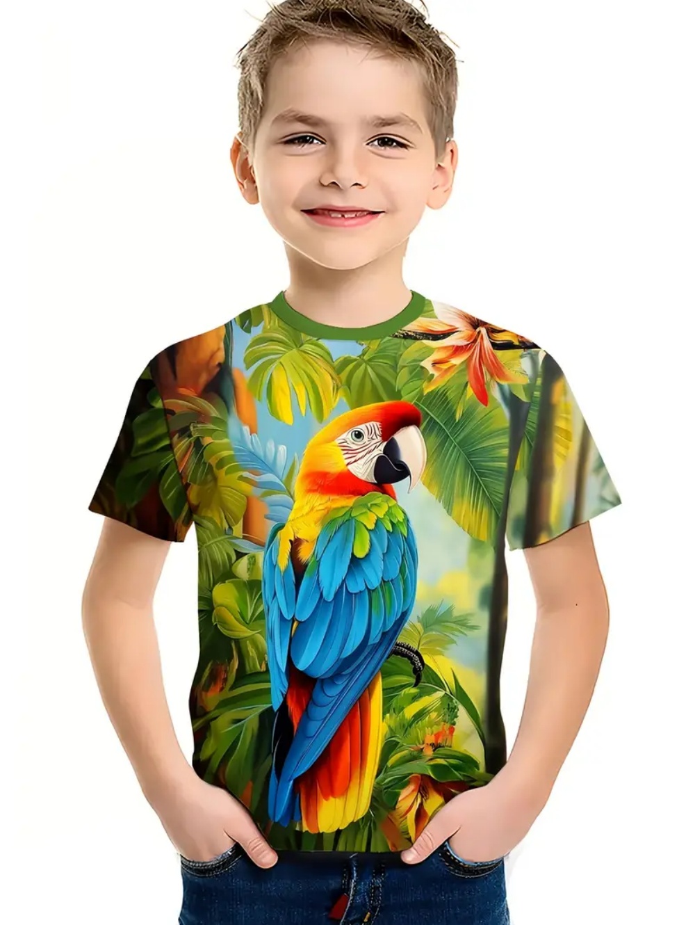 Kids' Tropical Macaw Parrots B - Tee Graphic Print avaliação e preço