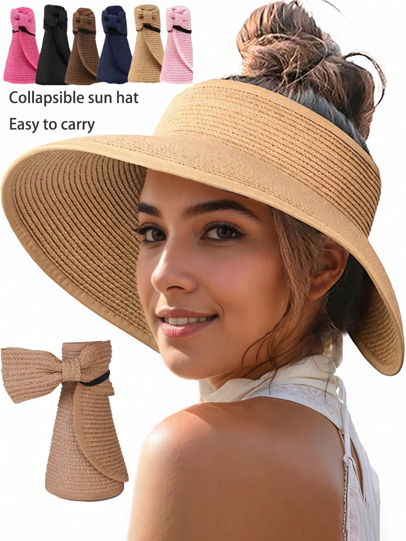 Sun Visor Hats For Women Wide  - Packable Hat Nylon avaliação e preço