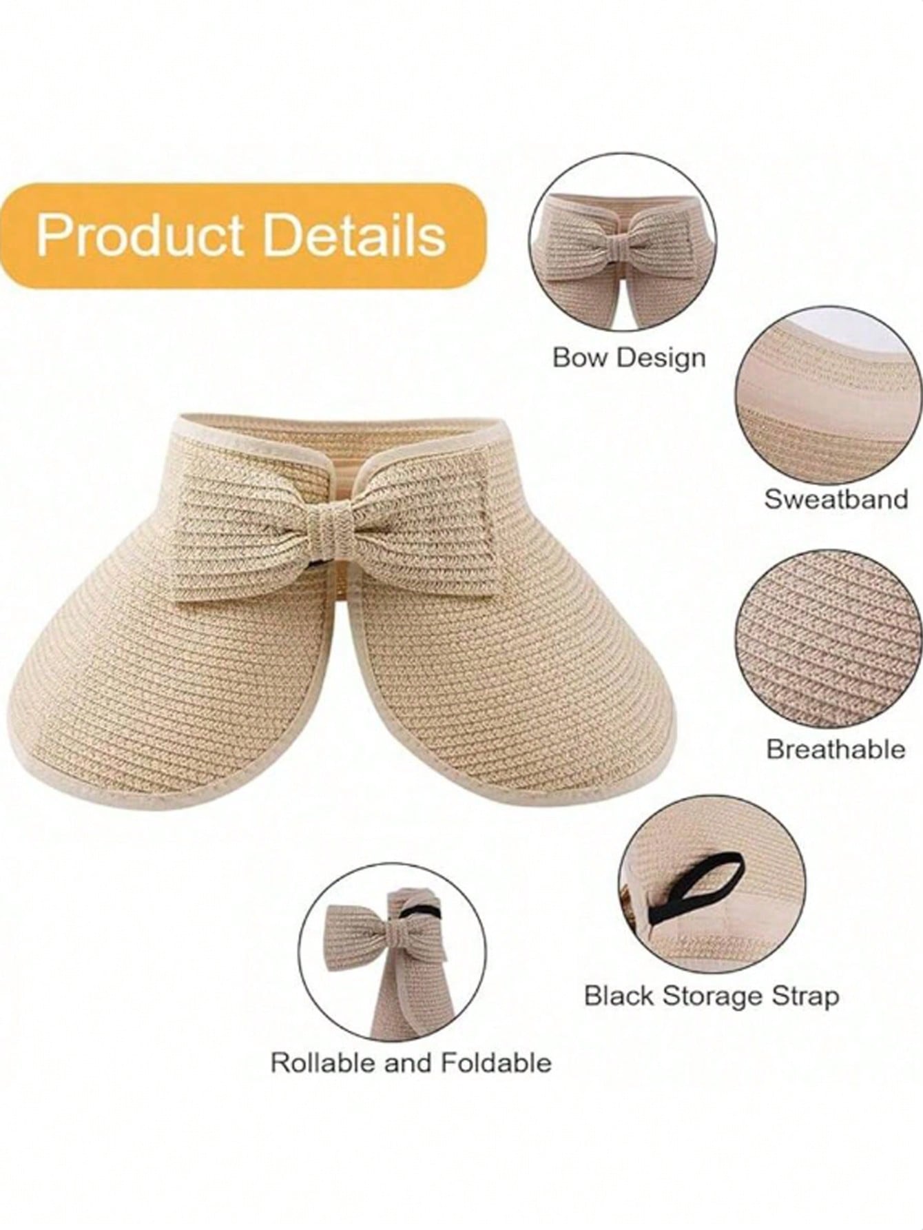 Sun Visor Hats For Women Wide  - Packable Hat Nylon avaliação e preço