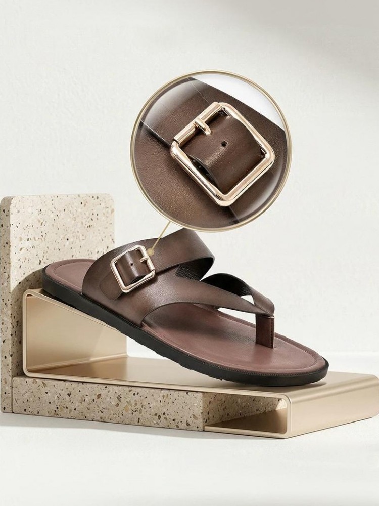 Outside Summer Mens Flat Shoes - Flip Flop Leather Men avaliação e preço