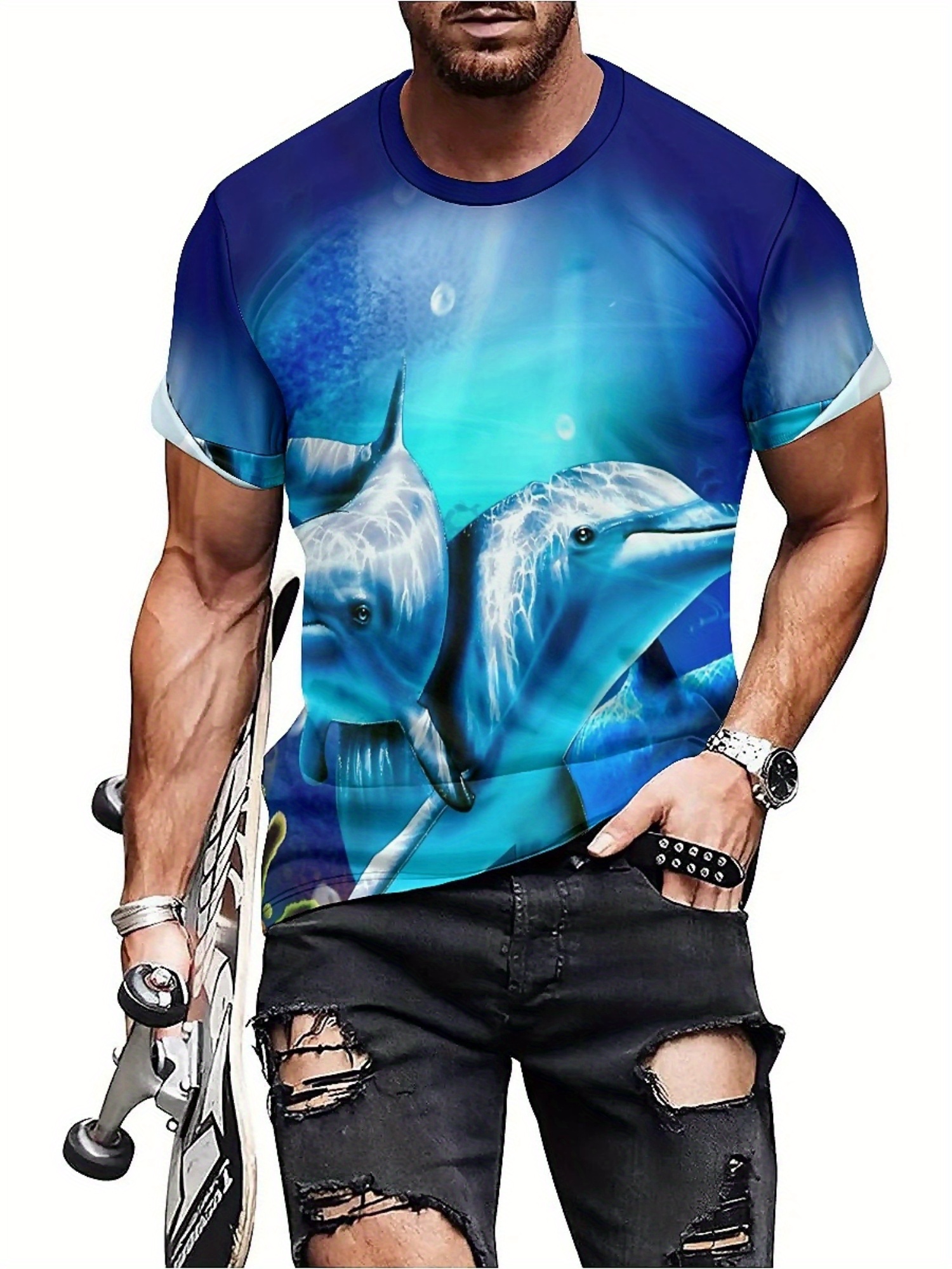 Men'S Ocean Animal Dolphin Pri - Tee Graphic Print avaliação e preço