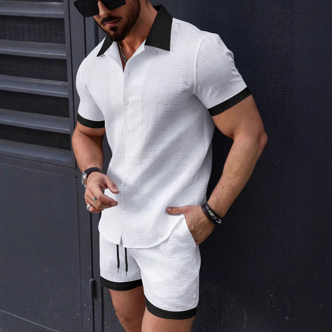 Matching Sets Trend Men Suit   - Short Linen Drawstring avaliação e preço