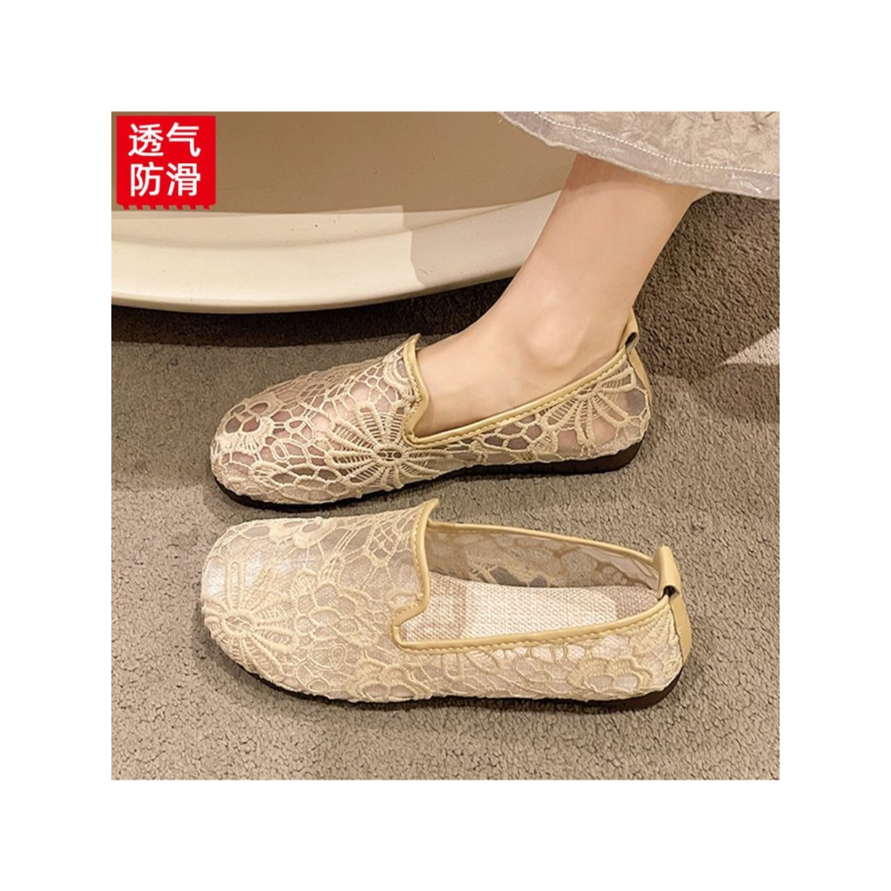Chic Lace Mesh Hollow Out Espa - Espadrille Slip On avaliação e preço