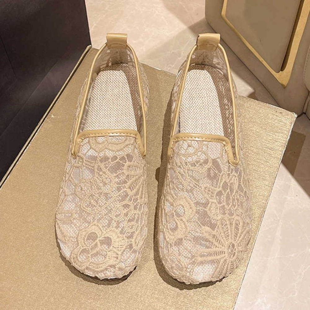 Chic Lace Mesh Hollow Out Espa - Espadrille Slip On avaliação e preço