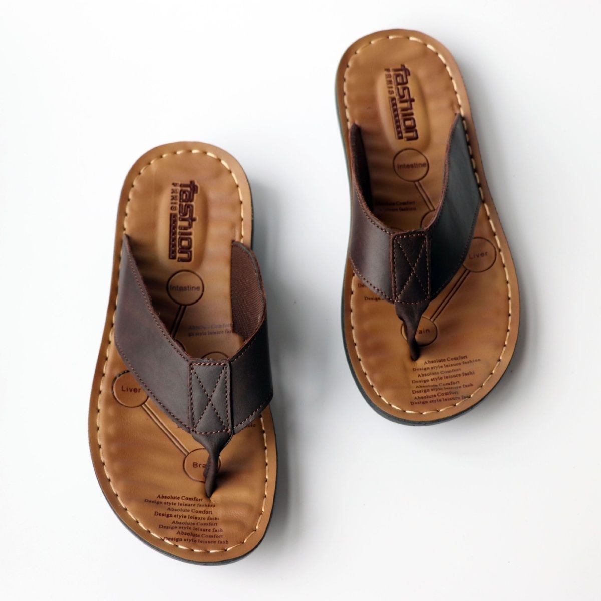 Summer Shoes Men Slippers Genu - Flip Flop Leather Men avaliação e preço