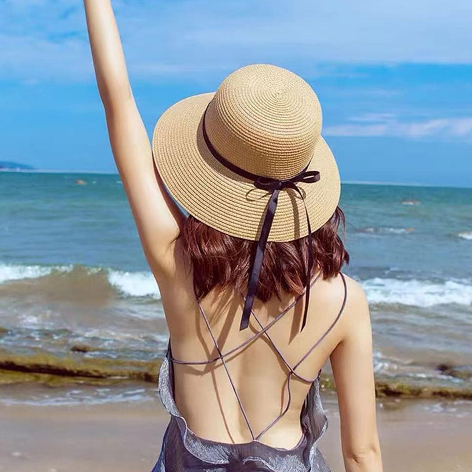 Summer Straw Hat Big Wide Brim - Bucket Hat Straw avaliação e preço