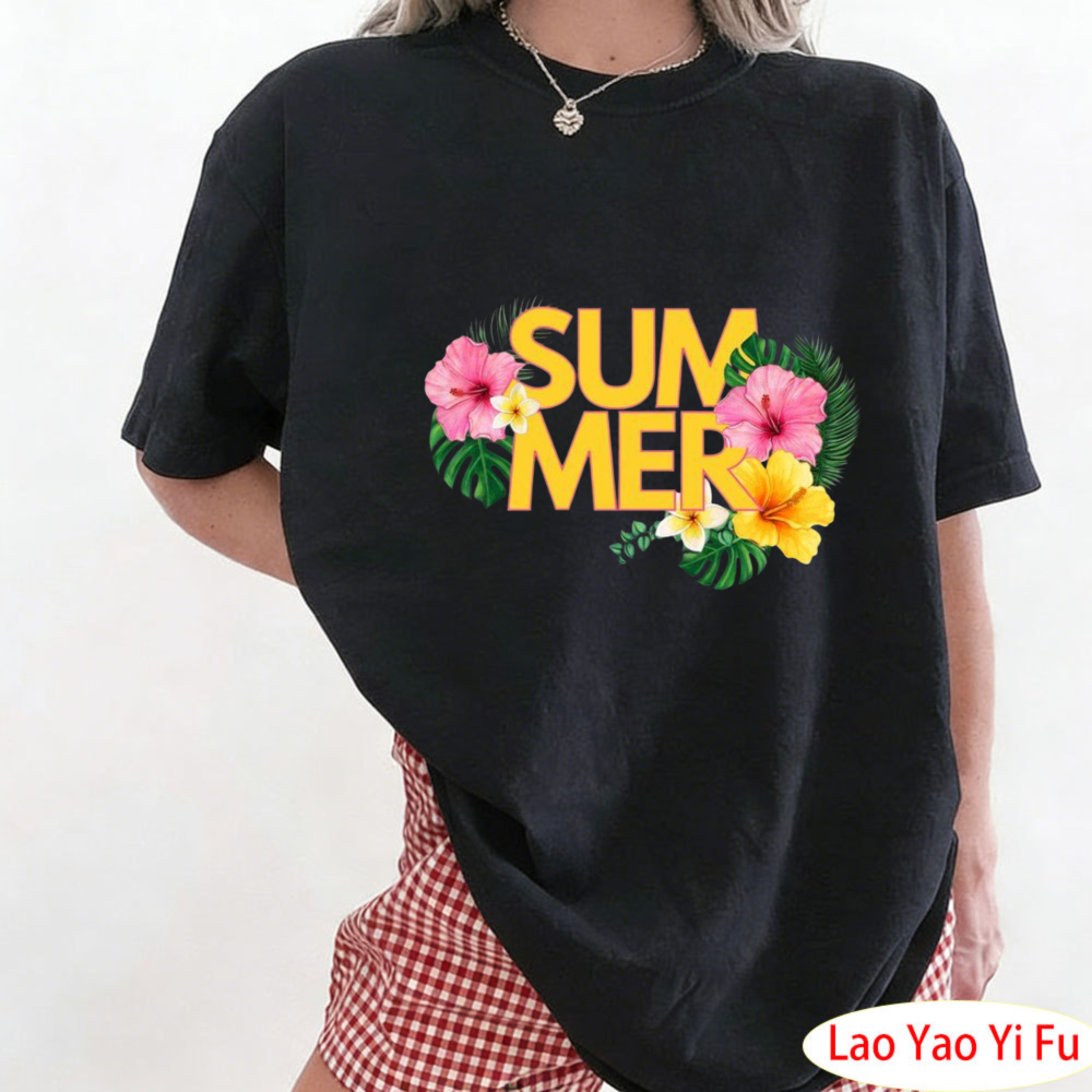 Summer Tropical Floral T-Shirt - Resort Shirt Floral avaliação e preço