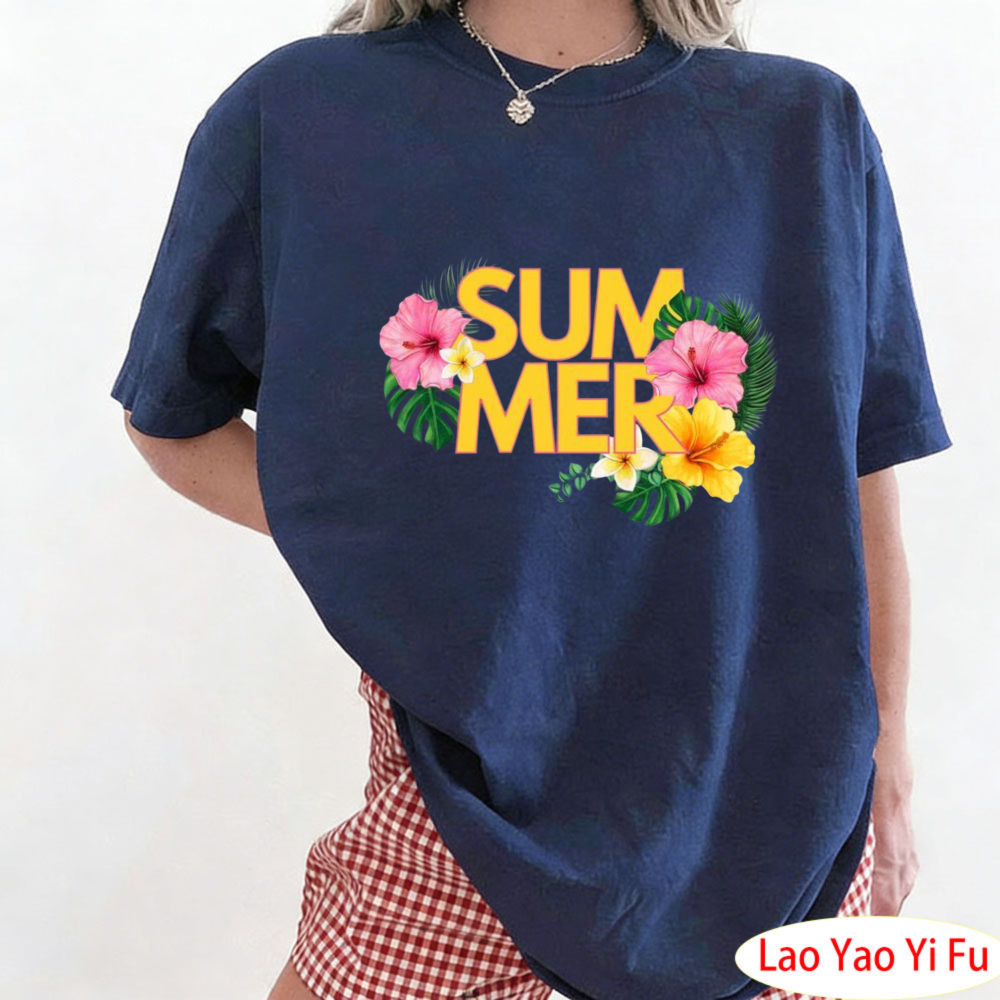 Summer Tropical Floral T-Shirt - Resort Shirt Floral avaliação e preço