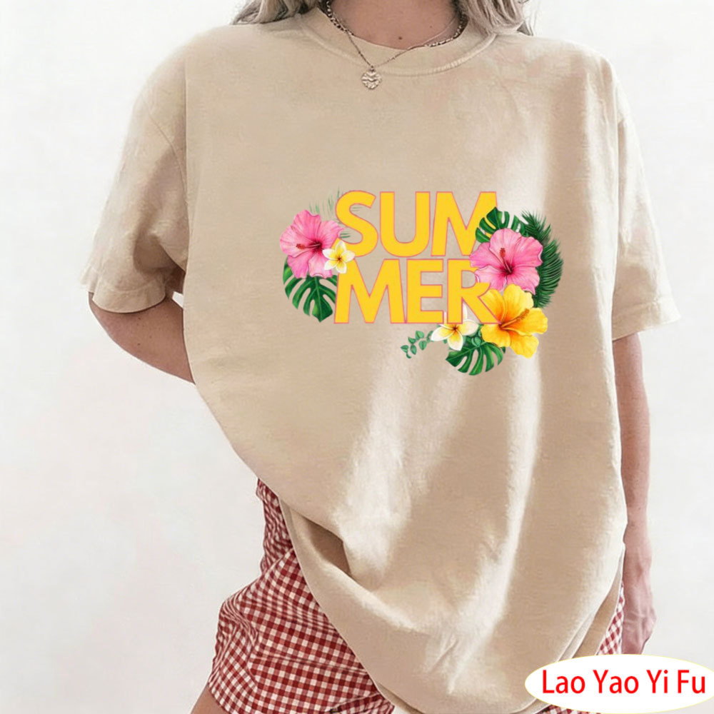 Summer Tropical Floral T-Shirt - Resort Shirt Floral avaliação e preço