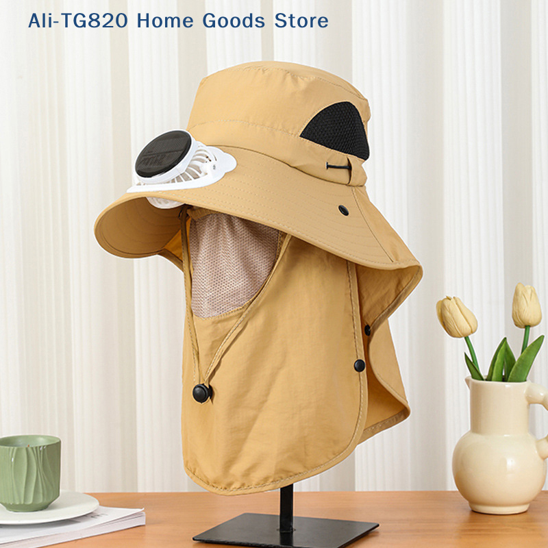 [TG820]Men Fan Hat With Solar  - Bucket Hat Straw avaliação e preço