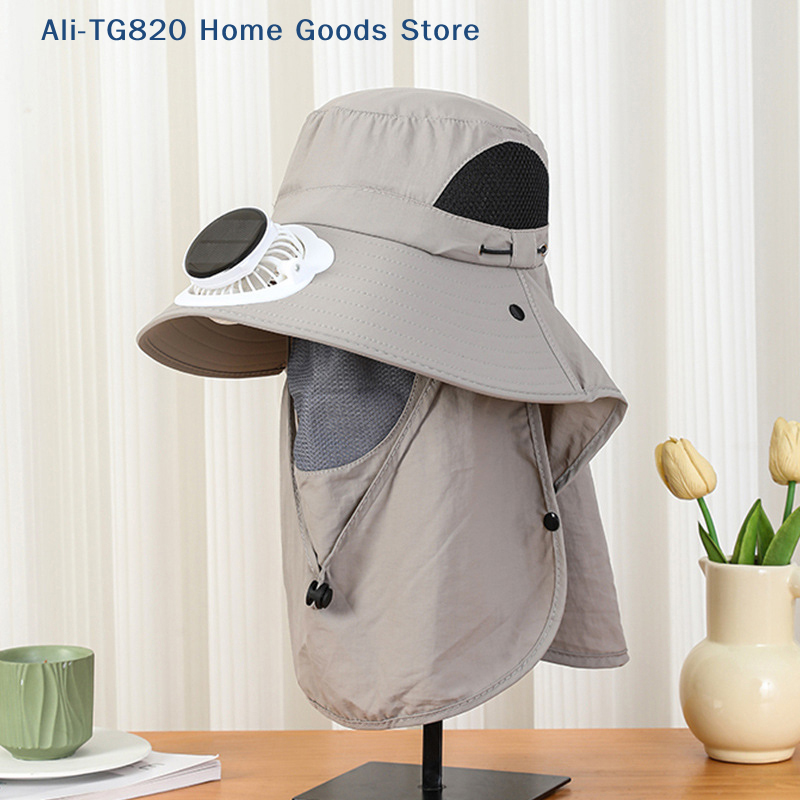 [TG820]Men Fan Hat With Solar  - Bucket Hat Straw avaliação e preço