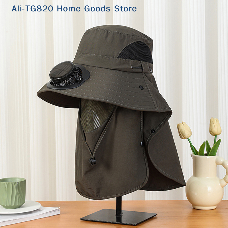 [TG820]Men Fan Hat With Solar  - Bucket Hat Straw avaliação e preço