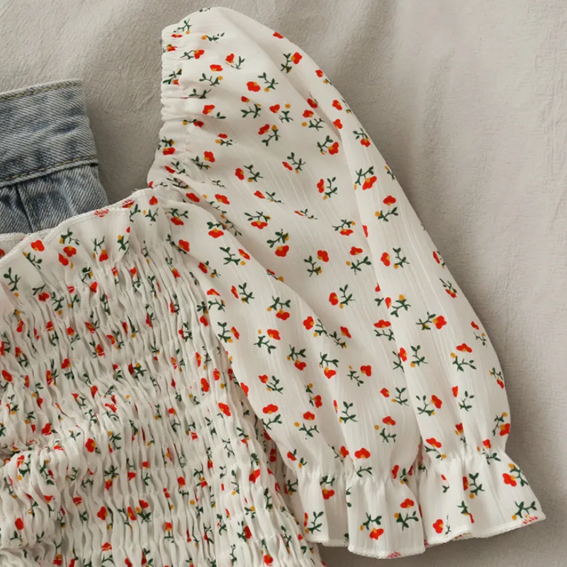 Blouses Shirts Women Floral Dr - Short Linen Drawstring avaliação e preço