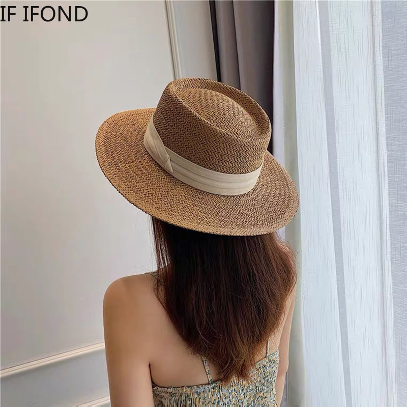 Spring Summer Breathable Straw - Bucket Hat Straw avaliação e preço