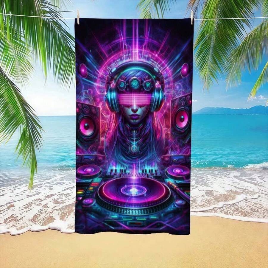 Extra Large Cyberpunk DJ Patte - Beach Towel Large avaliação e preço